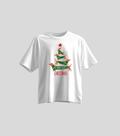 Árbol de Navidad — Oversize blanca con estampado navideño