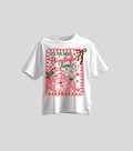 Most Wonderful Time — Oversize blanca con estampado navideño